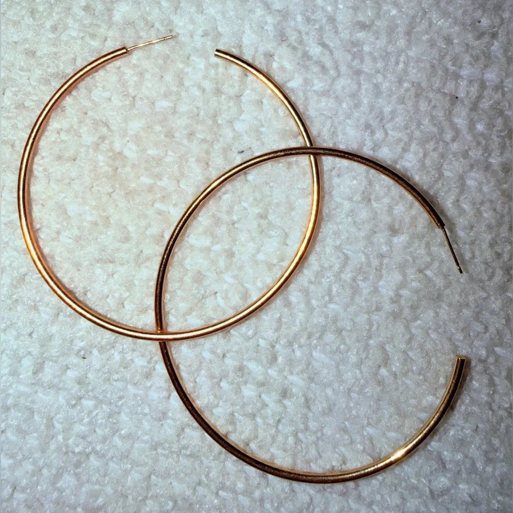 Jennifer Fisher 2.5 Thread Hoops in Plated Brass - Picture 7 of 14